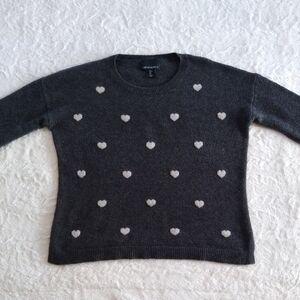 Cynthia Rowley Heart Pattern Wool Blend Sweater